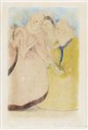 MARIE LAURENCIN Three etchings with hand coloring in watercolor.